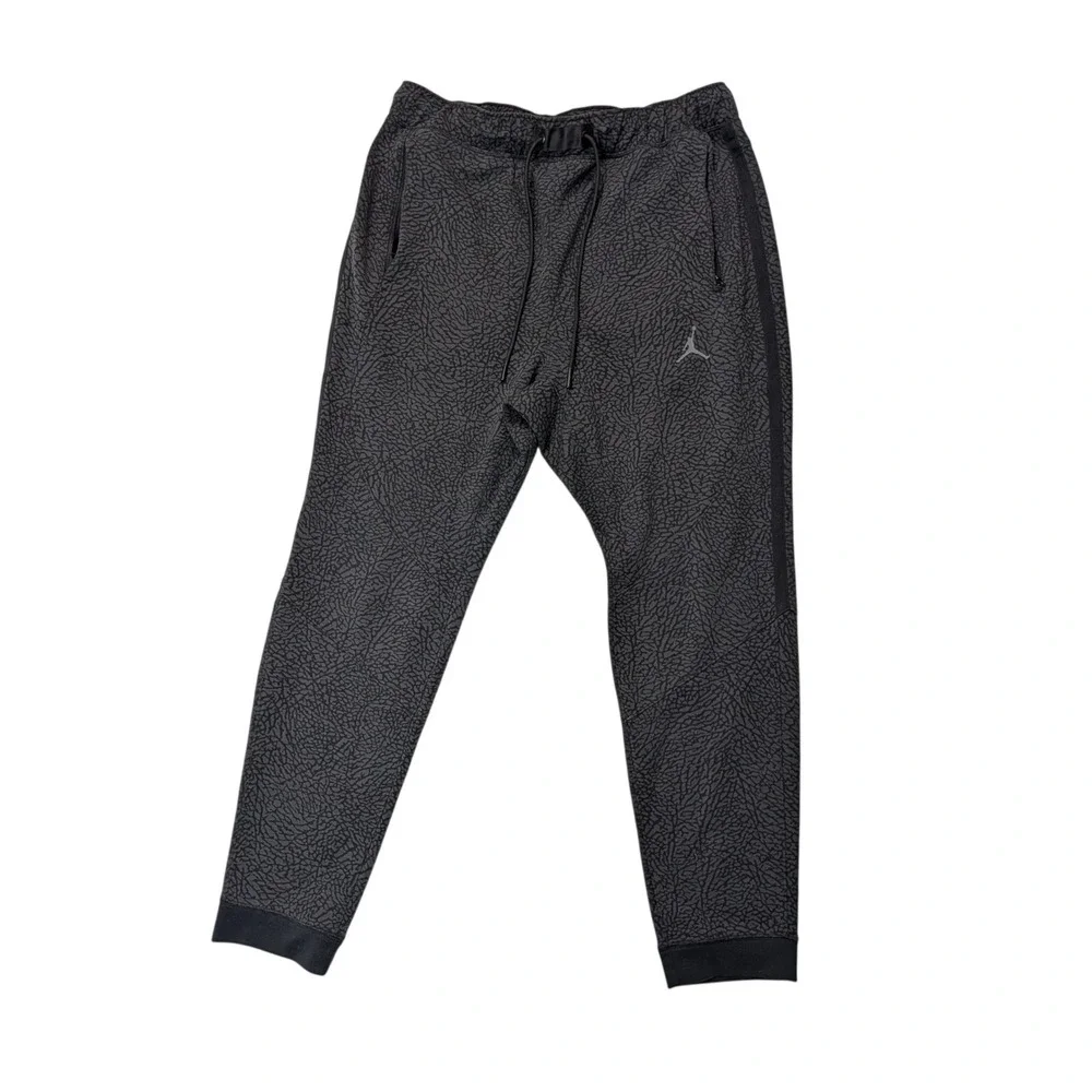 Jordan Slim Fit Joggers Mens XL Gray Black Elephant Print Dri-FIT Tapered Pants